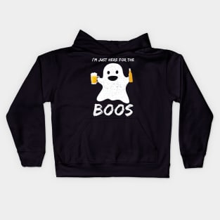 I'm just here for the boos Funny Beer Lover Halloween Kids Hoodie